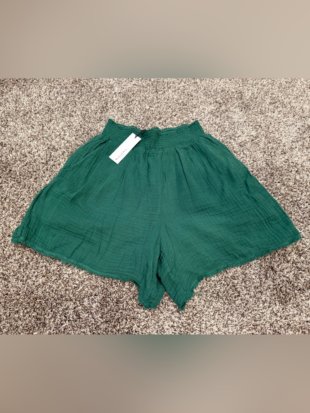 Michael Stars Double Gauze Shorts Women’s Medium Palm Green NWT 100% Cotton